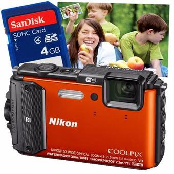 Nikon Coolpix AW130 - สีส้ม + การ์ด SD 4 GB มูลค่า200บาท +คูปองขยายภาพขนาด16x20&quot; 1ใบ มูลค่า300บาท(Orange)&quot;