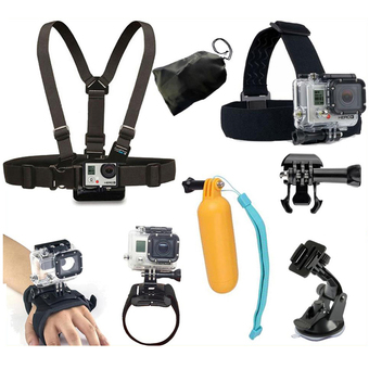 GoPro Accessories Kit Chest strap Head Strap Wrist band Car SuctionCup Floating Mount for Go Pro Hero 4/3+/3/2 SJ4000 sj5000