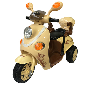Rctoystory รถเด็กนั่ง รถแบตเตอรี่ มอเตอร์ไซค์ เด็ก (สีครีม)