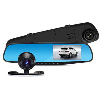 กล้องติดรถยนต์ Vehicle Blackbox DVR FULL HD 1080P เป็นกระจกมองหลังด้วย 2กล้อง