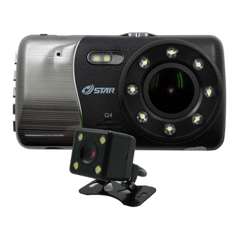 Jte กล้องติดรถขนต์ STAR Q4 จอ4นิ้วรุ่นกล้องหน้าหลัง