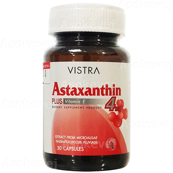 Vistra Astaxanthin 4mg 30เม็ด วิสทร้า แอสตาแซนธิน 4 มก.