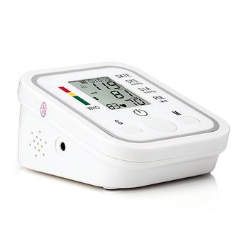 niceEshop Arm Blood Pressure Monitor LCD Heart Beat Home Sphgmomanometer, White