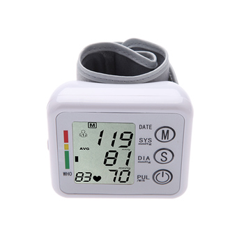 Automatic Digital LCD Portable Wrist Blood Pressure Meter Health Pulse Monitor Measurement Sphygmomanometer for Health Care with Voice Function