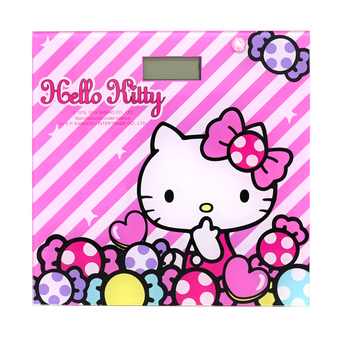 GALAXY เครื่องชั่งน้ำหนักดิจิตอลหน้ากระจก Hello Kitty รุ่น PT-951 สีชมพูลาย
