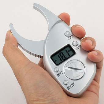 Digital Body Fat Caliper Skin Fold Analyzer Measuring Tape with LCD Display