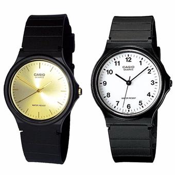 Casio นาฬิกาข้อมือผู้ชาย สีดำ สายเรซิ่น รุ่น MQ-24-7B และ MQ-24-9E แพ็คคู่
