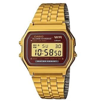 Casio นาฬิกาข้อมือผู้ชาย สายสแตนเลส รุ่นa159Wgea-5Df (Gold)