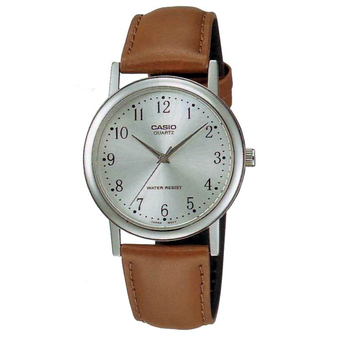 Casio นาฬิกาข้อมือผู้ชายระบบเข็ม-สีน้ำตาล-เงิน รุ่น MTP-1095E-7BDF-brown