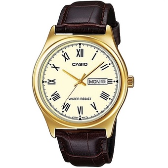 Casio Standard นาฬิกาข้อมือสุภาพบุรุษ สายหนัง รุ่น MTP-V006GL-9B (สีน้ำตาล)