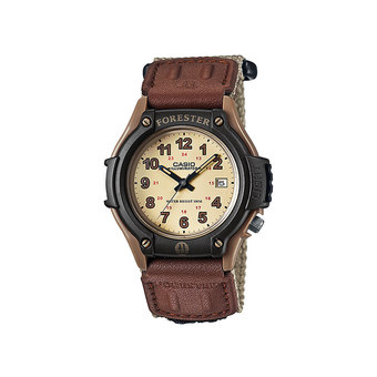 Casio นาฬิกาข้อมือผู้ชาย สายสายหนัง/ผ้า Standard รุ่น FT-500WC-5BV - สีน้ำตาล