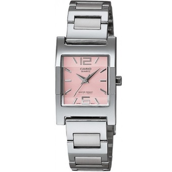 Casio Standard นาฬิกาข้อมือผู้หญิง สายสแตนเลส รุ่น LTP-1283D-4ADF - สีเงิน/ชมพู