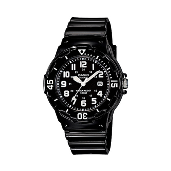 Casio Standard นาฬิกาข้อมือผู้หญิง สีดำ สายเรซิ่น รุ่น LRW-200H-1BVDF