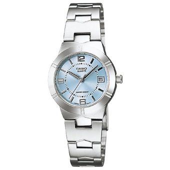 Casio นาฬิกาข้อมือผู้หญิง สายสแตนเลส รุ่น LTP-1241D-2ADF - สีเงิน/ฟ้า