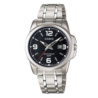 Casio นาฬิกาข้อมือผู้หญิง สีเงิน/ดำ สายสแตนเลส รุ่น LTP-1314D-1AVDF