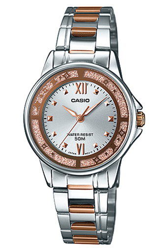 Casio นาฬิกาข้อมือผู้หญิง สายสแตนเลส สองกษัตริย์ รุ่น LTP-1391RG-7AVDF - สีพิงค์โกล(Int: One size)