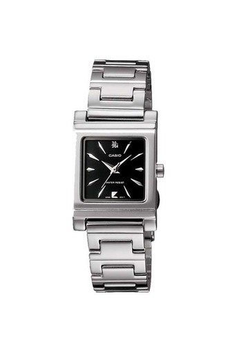 Casio นาฬิกาข้อมือผู้หญิง สายแสตนเลส รุ่น LTP-1237D-1A2 - Silver/Black