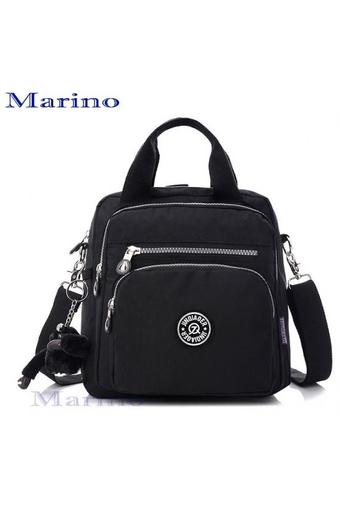MARINO กระเป๋า กระเป๋าสะพายข้างสีดำ กระเป๋าเป้ผ้าไนลอน No.1180 - สีดำ