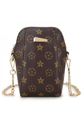 Bag Fashion กระเป๋าทรงสูง กระเป๋าแฟชั่นสายโซ่ทอง(สีน้ำตาล)รุ่น017