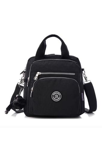 wonderful story กระเป๋า กระเป๋าสะพายข้าง กระเป๋าเป้ผ้าไนลอน JQ - （Black）