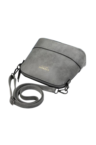 niceEshop Women Vintage Frosted PU Leather Messenger Bag, Dark Grey(International)