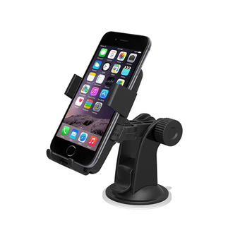 Easy One Touch Car Mount Cellphone Holder Dashboard Windshield for iPhone 6 Plus 5.5/Galaxy S6 Edge Plus S5 S4, Note 5 4 3/LG G4 (Black)