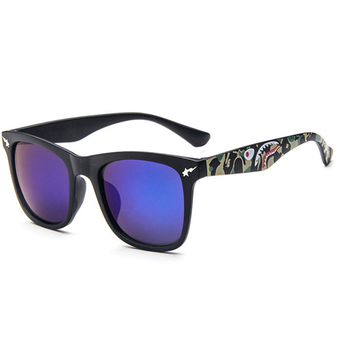 Man style Sunglasses แว่นตากันแดด รุ่น 15929 C04 （Blue/Black）