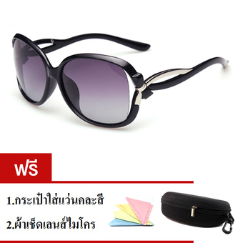 Midoricho fashion Sunglasses แว่นตากันแดด Polarized รุ่น 2229 (สีดำ) แถมฟรี กระเป๋าใส่แว่นและผ้าเช็ดเลนส์