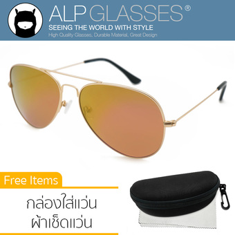 ALP Polarized Sunglasses แว่นกันแดด Aviator Style รุ่น ALP-3025-GDT-YLPKMP (Gold/Yellow)
