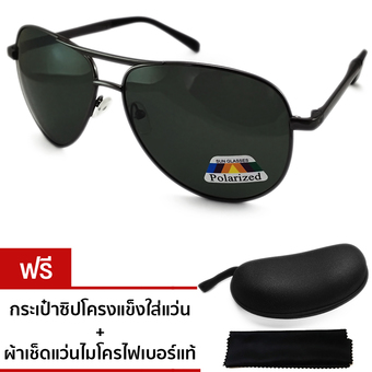 AVIATOR PREMIUM METAL POLARIZED LENS SUNGLASSES รุ่น แว่นกันแดดเลนส์โพลาไซส์ตัดแสง รุ่น AVA-333PL(Black)