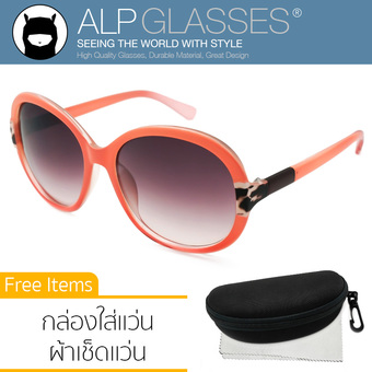 ALP Sunglasses แว่นกันแดด Round Oversized Style รุ่น ALP-0067-PKC-BRG (Pink/Brown)