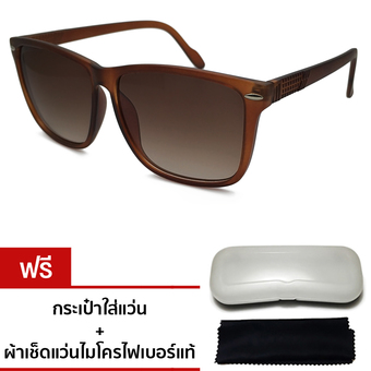 VINTAGE GLASSES LARGE SQUARE SUNGLASSES แว่นตากันแดด รุ่น WF-9096_Brown