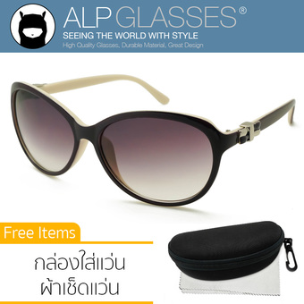 ALP Sunglasses แว่นกันแดด Oval Style รุ่น ALP-0071-PUS-BRG (Purple/Brown)