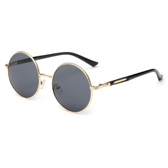 Hot Vintage Round lens Sunglassesแว่นกันแดดทรงกลม เลนส์โพลาไรส์ รุ่น(Black)