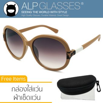 ALP Sunglasses แว่นกันแดด Round Oversized Style รุ่น ALP-0067-BRS-BRG (Brown/Brown)