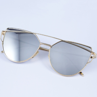 GAMT METAL CATEYE SUNGLASSES ขนาด 59 mm เลนส์ ปรอทเงิน กรอบทอง MIRRORED SILVER and GOLD