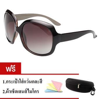 Midoricho fashion Sunglasses แว่นตากันแดด Polarized รุ่น 3113 (สี Coffee) แถมฟรี กระเป๋าใส่แว่นและผ้าเช็ดเลนส์