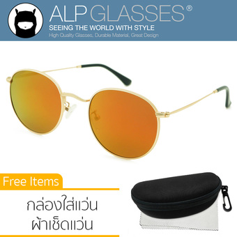 ALP Polarized Sunglasses แว่นกันแดด Round Style รุ่น ALP-3447-GDT-YLORMP (Gold/Yellow)