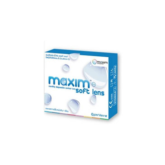 Maxim Contact Lens แม็กซิมซอฟท์เลนส์ ไม่มีสีรายเดือน กล่องสีขาว/ฟ้า(-10.00)