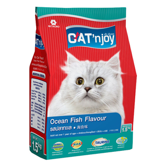 CAT ‘N JOY แค็ทเอ็นจอย อาหารแมวโต รสปลาทะเล 1.5 กก.