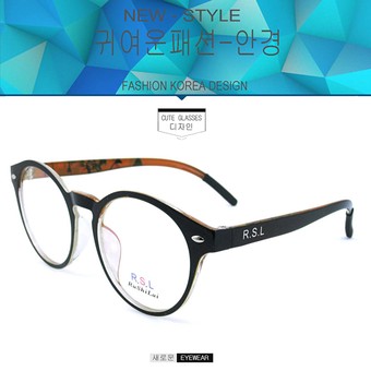 Fashion RUSHILAI แว่นสายตา รุ่น D-207 สีดำตัดส้ม แว่นตากรองแสงสีฟ้า ถนอมสายตา (กรองแสงคอม กรองแสงมือถือ)