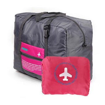 TravelGear24 กระเป๋าเดินทางแบบพับได้ (Pink/ชมพู) ล็อกกับกระเป๋าเดินทางได้Travel Foldable Bag กระเป๋าพับได้ กระเป๋าเดินทางพับได้