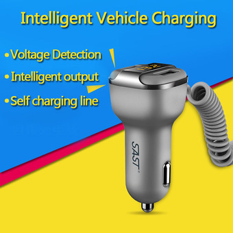2016 New 12V-24V 3.4A Fast Charging Car Charger Dual USB Smart Car-Charger Adapter With Voltage/Current Digital LED Display