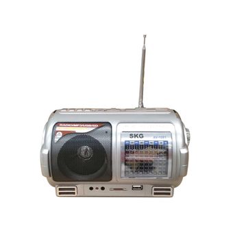 SKG Radio &amp; SD Card+ไฟฉาย รุ่น AV-1081 - สีเงิน