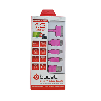 Tesco DATA LINK CABLE 5 IN 1 BOOST 1.2M MIX (MAGENTA)