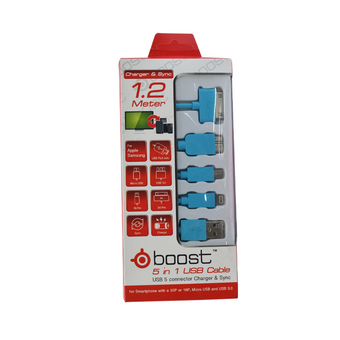 Tesco DATA LINK CABLE 5 IN 1 BOOST 1.2M MIX (BLUE)