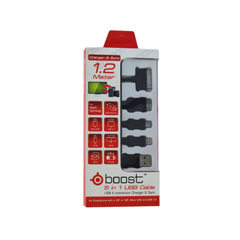 Tesco DATA LINK CABLE 5 IN 1 BOOST 1.2M MIX (BLACK)