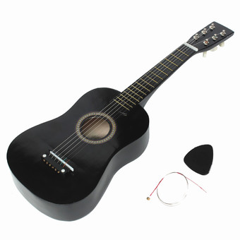HOT New Beginners Black Basswood Acoustic Guitar With Guitar Pick Wire Strings