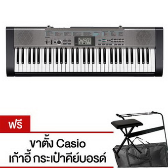 Casio รุ่น CTK -1300 NEW คีย์บอร์ด 61 คีย์ แถมฟรี ขาตั้งคีย์บอรด์ +อแดปเตอร์+เก้าอี้ปรับระดับได้ + กระเป๋าคีย์บอร์ด