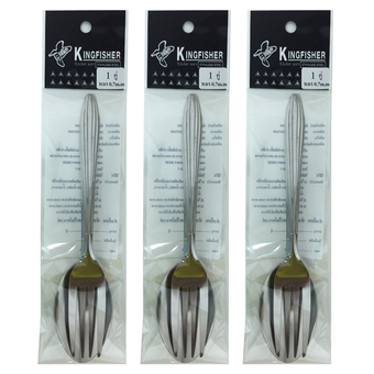 KINGFISHERช้อน-ส้อมSS414 0.7MM แพ็ค 1 คู่(3 แพ็ค รวม 6 ชิ้น)